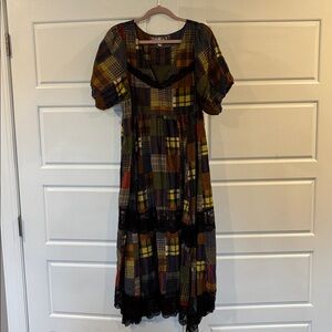 Urban Outfitters Multicolor Plaid Maxi Dress